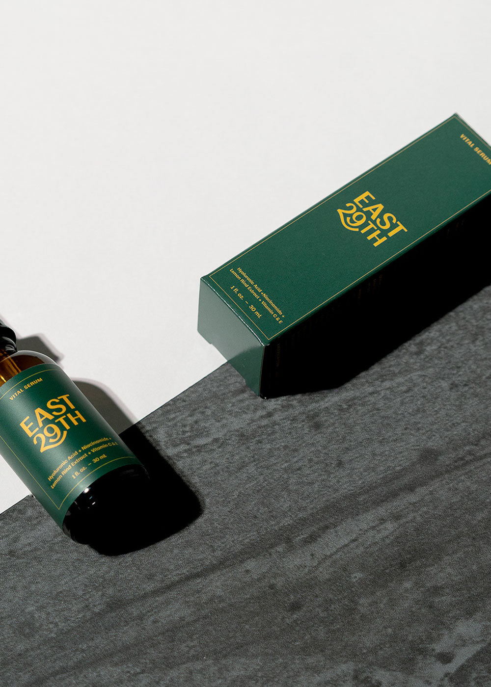 Dry skin relief eco-friendly glass bottle skincare brand that focuses on Mental Health Awareness.