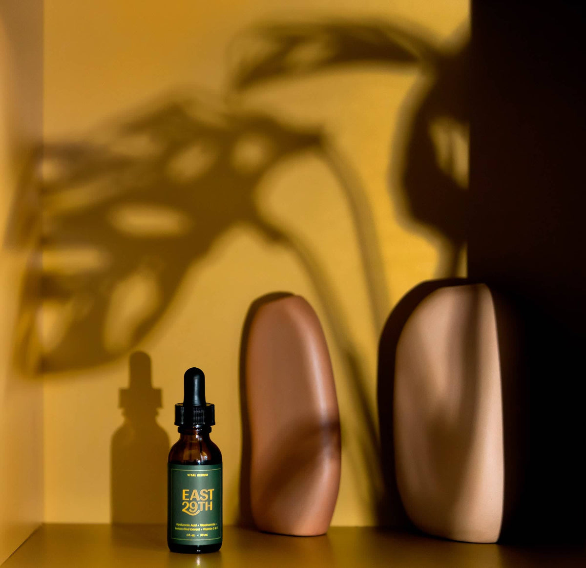 Serum in eco-friendly amber glass Skincare bottle.